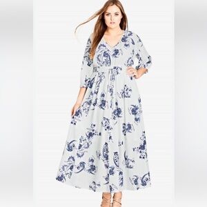 City Chic shinyuko  floral maxy dress new size 14